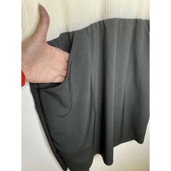 Anthropologie Amadi Dress Size M NEW Lea Two Tone Cream Colorblock Cozy Dress - Picture 5 of 7